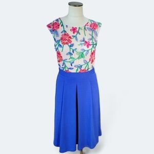 NEW Acevog Floral Embroidered Semi sheer Dress Open Back Size Medium